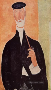 Amedeo Modigliani Painting - hombre con pipa el notario de Niza 1918 Amedeo Modigliani